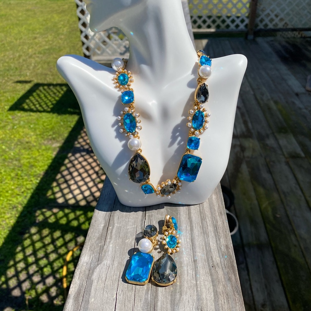Oscar De La Renta Necklace and Clip Earrings